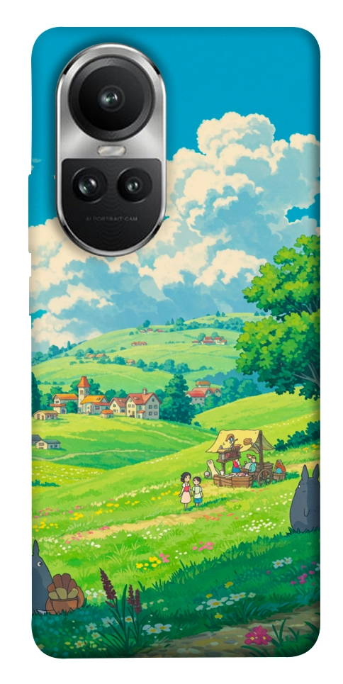 Чехол Miyazaki landscape для Oppo Reno 10