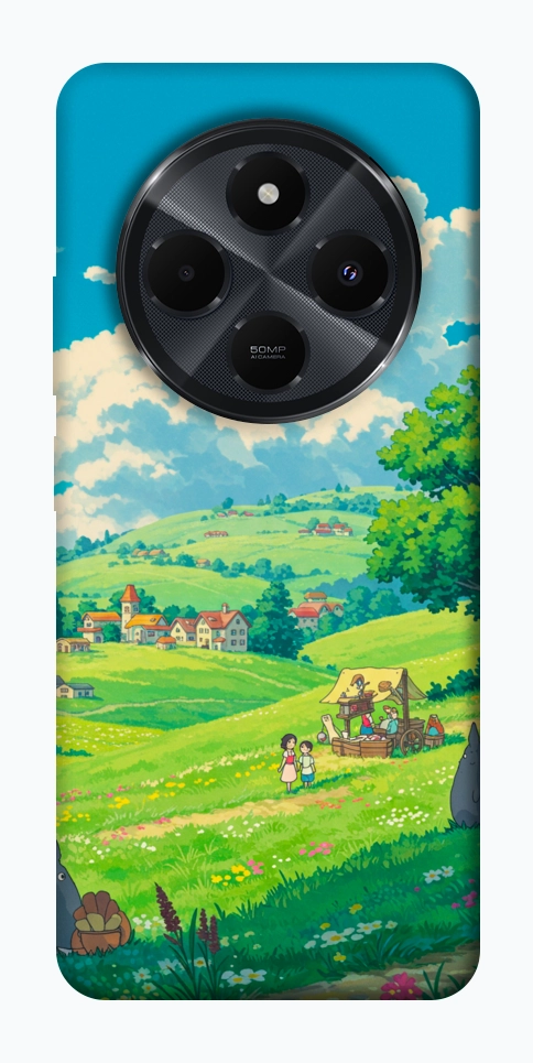 Чехол Miyazaki landscape для Xiaomi Redmi 14C