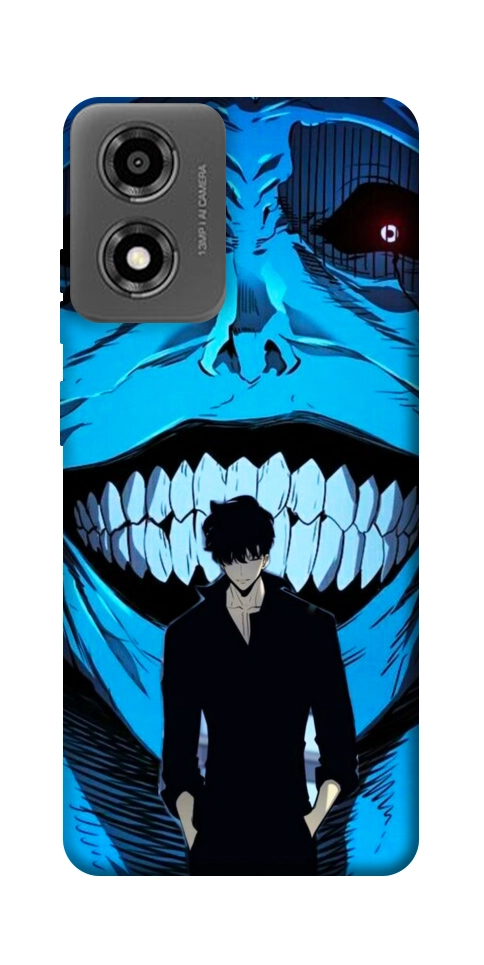 Чехол Solo leveling blue vibe для Motorola Moto E14