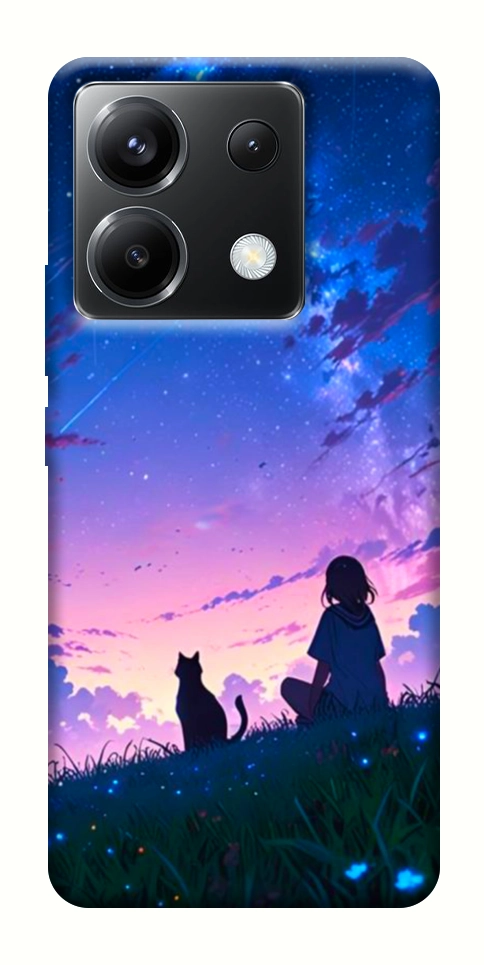 Чехол Space girl and cat для Xiaomi Poco X6