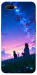 Чехол Space girl and cat для Oppo A7