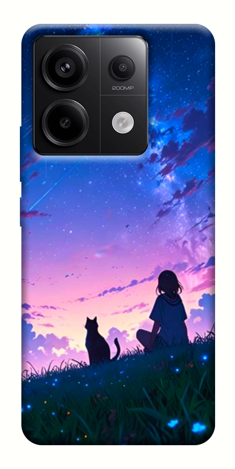 Чехол Space girl and cat для Xiaomi Redmi Note 13 Pro 4G