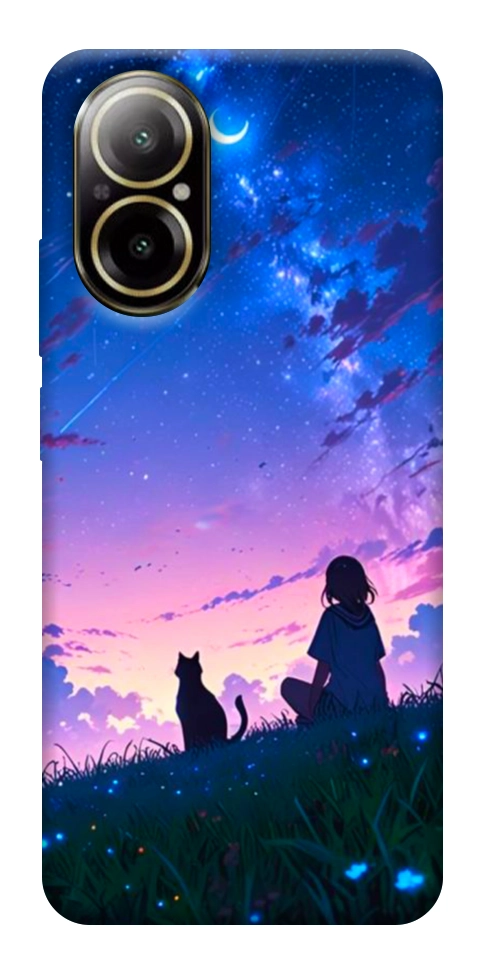 Чехол Space girl and cat для Realme C67 4G