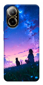 Чохол Space girl and cat для Realme C67 4G