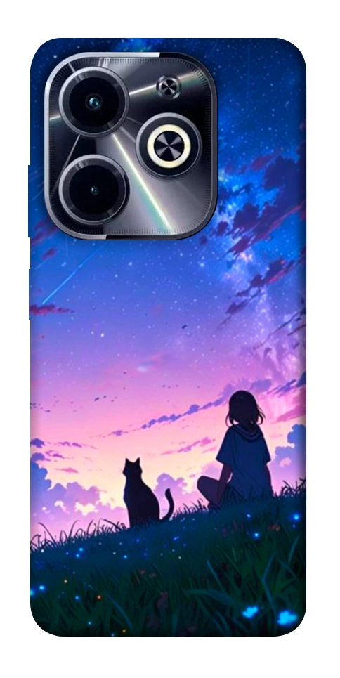Чехол Space girl and cat для Infinix Hot 40i