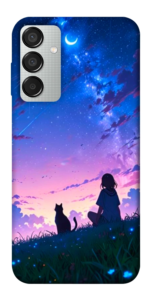 Чехол Space girl and cat для Galaxy M15 5G