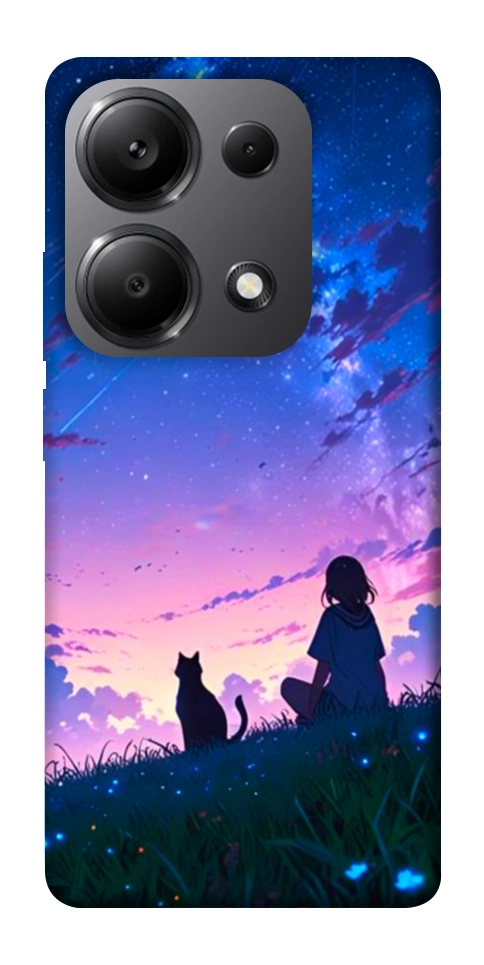 Чохол Space girl and cat для Xiaomi Redmi Note 13 Pro 5G