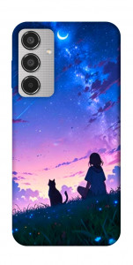 Чехол Space girl and cat для Galaxy M35 5G