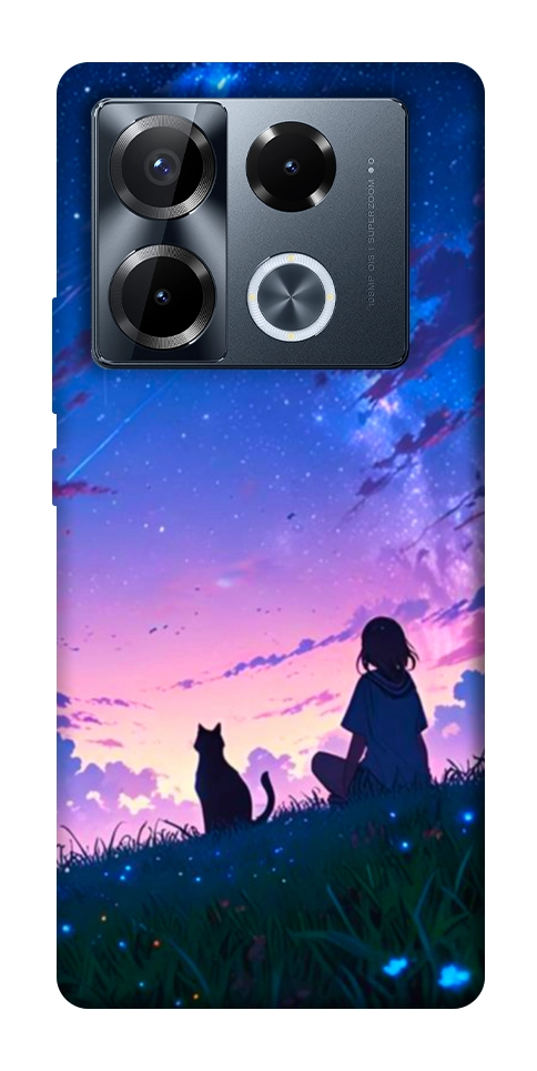 Чехол Space girl and cat для Infinix Note 40 Pro 4G