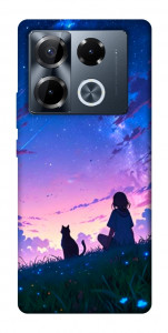 Чохол Space girl and cat для Infinix Note 40 Pro 4G