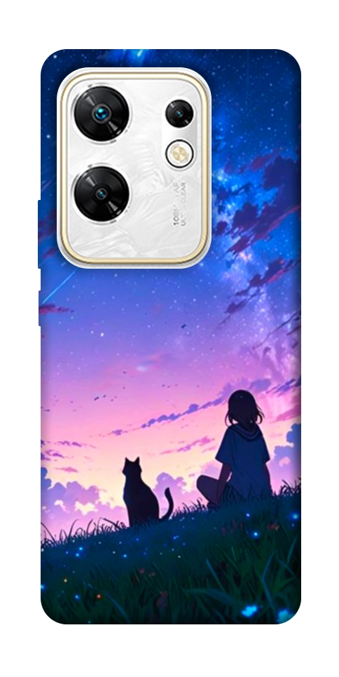Чехол Space girl and cat для Infinix Zero 30 4G