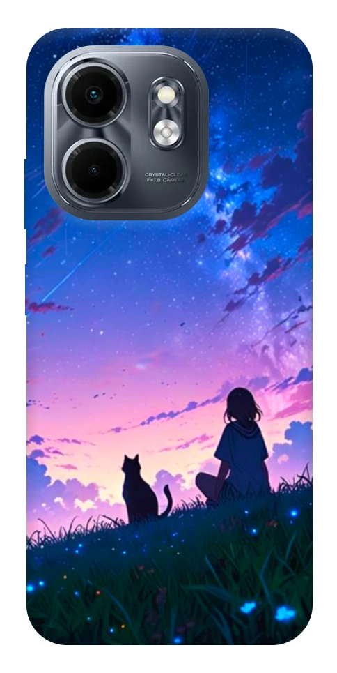 Чехол Space girl and cat для Infinix Smart 9 4G