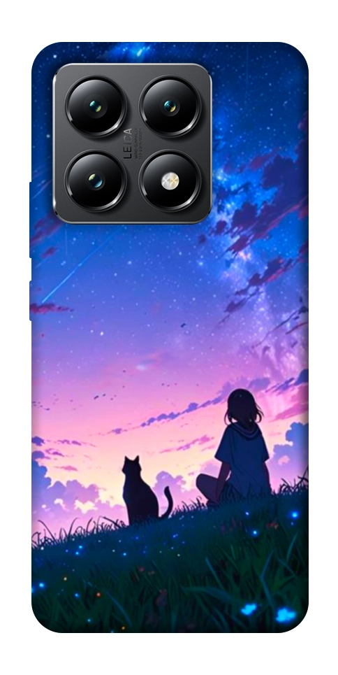 Чехол Space girl and cat для Xiaomi 14T
