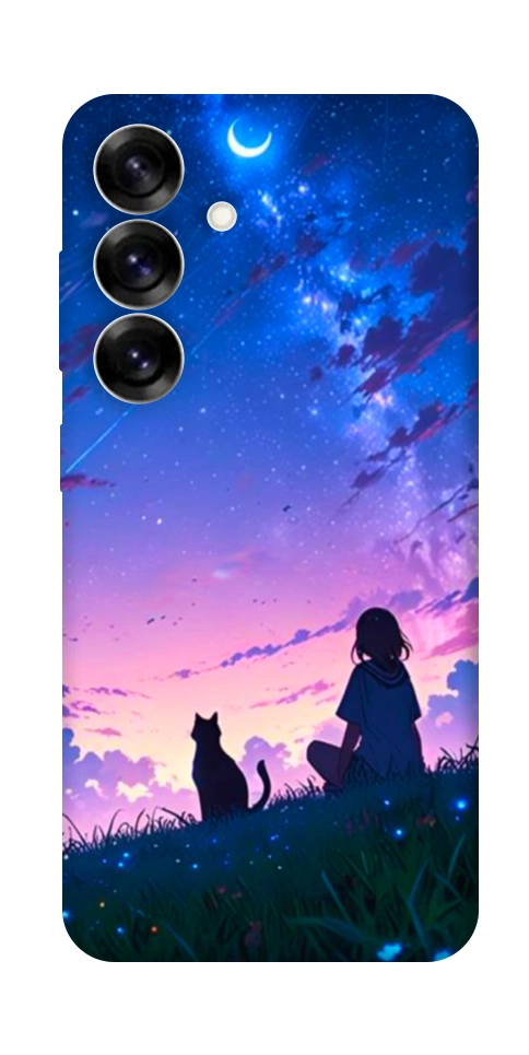 Чохол Space girl and cat для Galaxy S25+