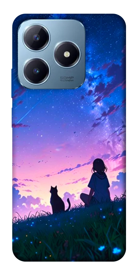 Чохол Space girl and cat для Realme C63 4G