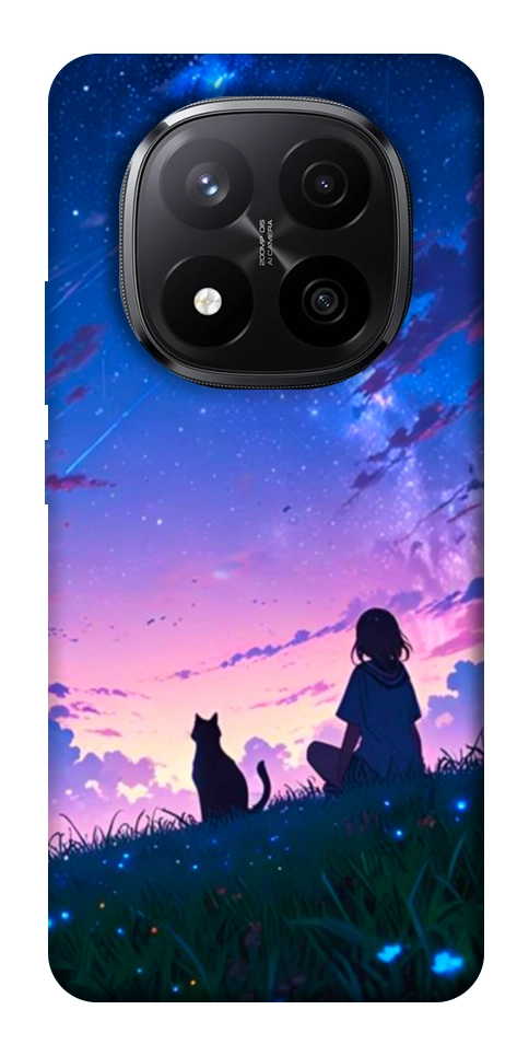 Чохол Space girl and cat для Xiaomi Redmi Note 14 Pro+ 5G