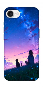 Чохол Space girl and cat для iPhone 16e