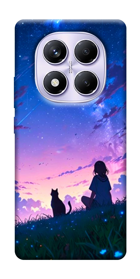 Чехол Space girl and cat для Xiaomi Poco X7