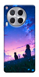 Чохол Space girl and cat для TECNO Camon 30 (CL6)