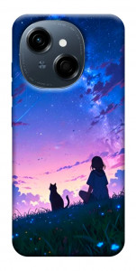 Чохол Space girl and cat для TECNO Spark Go 1 (KL4)