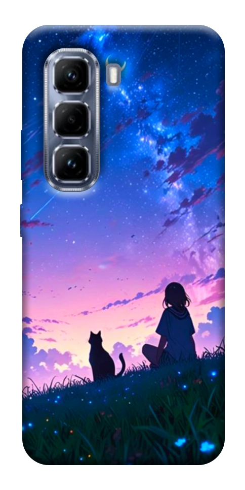 Чехол Space girl and cat для Infinix Hot 50 Pro