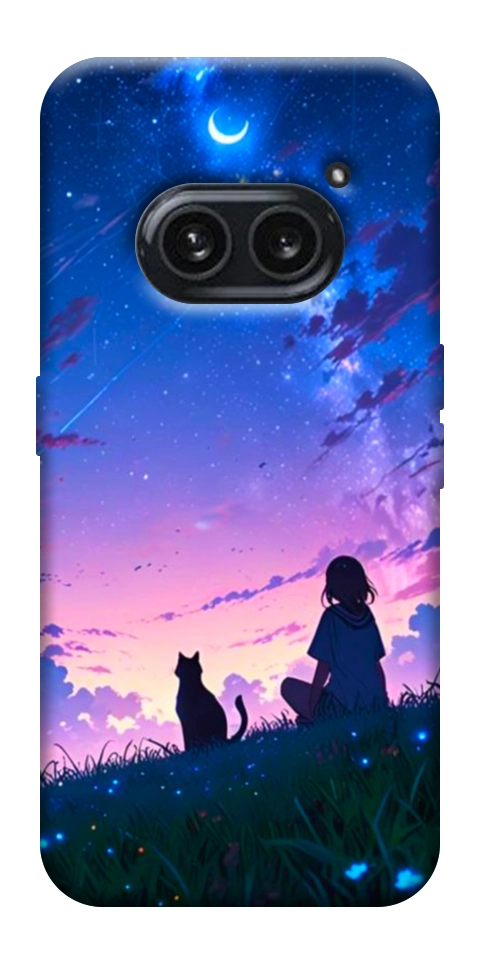 Чехол Space girl and cat для Nothing Phone (2a)