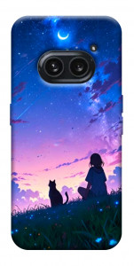 Чохол Space girl and cat для Nothing Phone (2a)