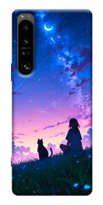 Чехол Space girl and cat для Sony Xperia 1 IV