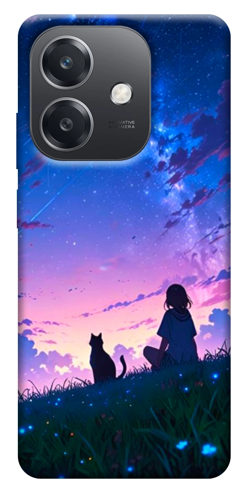 Чехол Space girl and cat для Oppo A40m