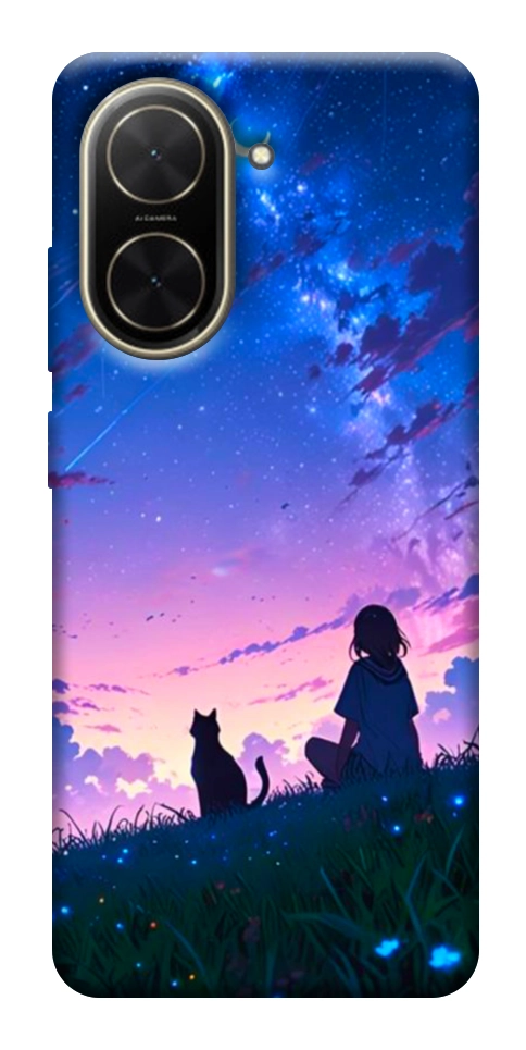 Чохол Space girl and cat для Xiaomi Poco C71