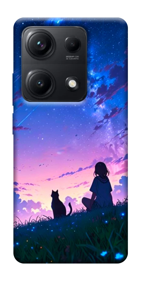 Чехол Space girl and cat для Xiaomi Redmi Note 14S