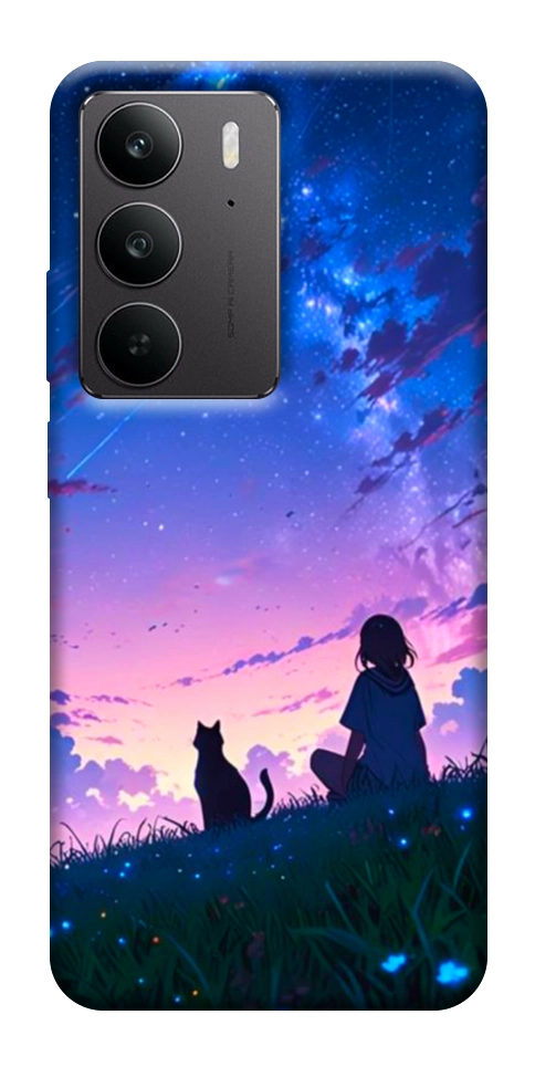 Чехол Space girl and cat для Realme C75