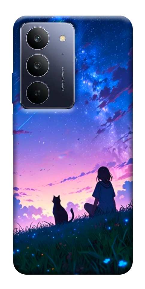 Чехол Space girl and cat для Realme C75x