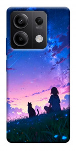 Чохол Space girl and cat для Xiaomi Redmi Note 13 5G