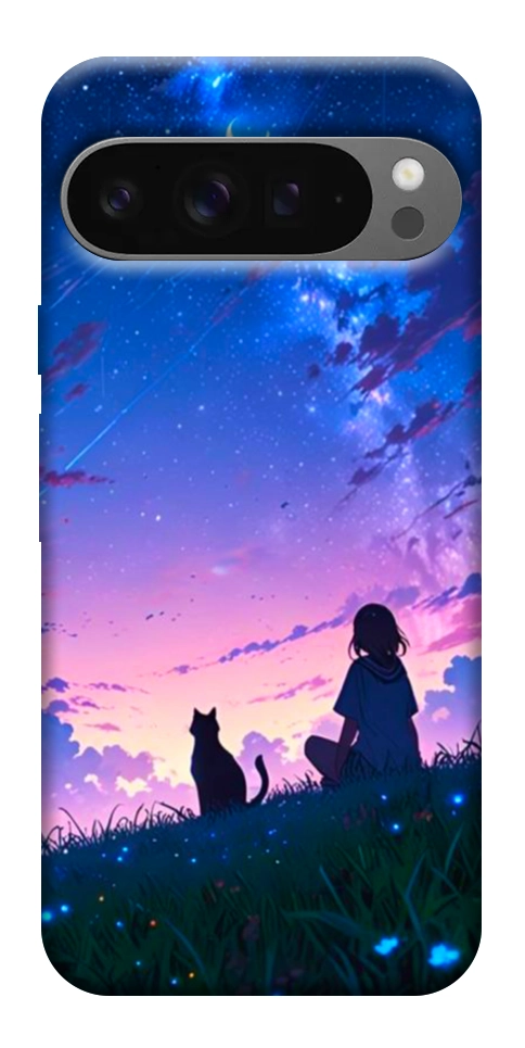 Чохол Space girl and cat для Google Pixel 10 Pro XL