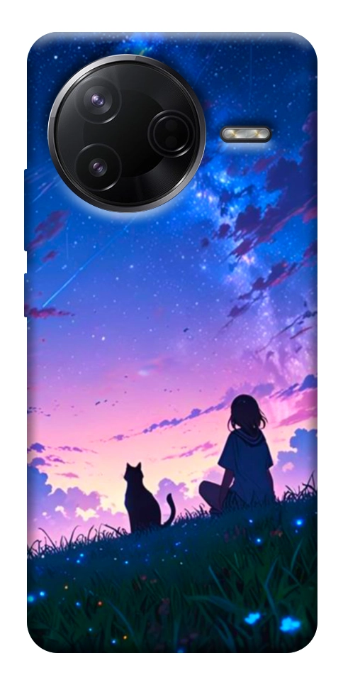 Чехол Space girl and cat для Xiaomi Poco F7 Pro