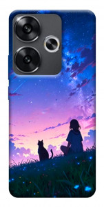 Чехол Space girl and cat для Xiaomi Poco F6