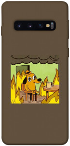 Чехол Dog in the fire для Galaxy S10 (2019)