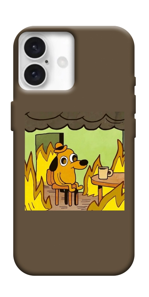 Чехол Dog in the fire для iPhone 16 Plus