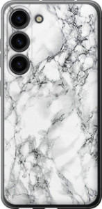 Чохол для Samsung Galaxy S23 Мрамор білий (Black)