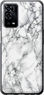 Чохол для Oppo A55 Мрамор білий (Чорний)