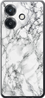 Чехол для Oppo A3 4G Мрамор белый (Черный)