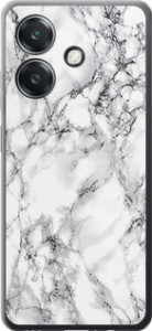 Чехол для Oppo A3 4G Мрамор белый (Черный)