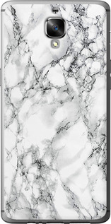 Чохол для OnePlus 3T Мрамор білий (Чорний)