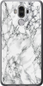 Чохол для Huawei Mate 9 Мрамор білий (Чорний)