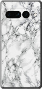 Чехол для Google Pixel 7 Pro Мрамор білий (Black)