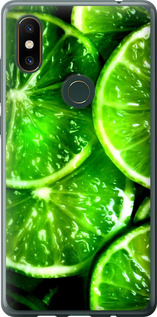 Чехол для Xiaomi Mi Mix 2s Зелёные дольки лимона (Зеленый)