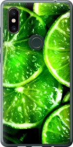 Чехол для Xiaomi Mi Mix 2s Зелёные дольки лимона (Зеленый)