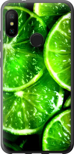 Чехол для Xiaomi Redmi 6 Pro Зелено-жовті дольки лимона (Зелений)