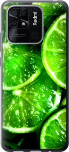 Чохол для Xiaomi Redmi 10C Зелені дольки лимона (Зелений)